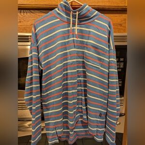 LL Bean Women's Striped Sweatshirt Turtleneck Medium